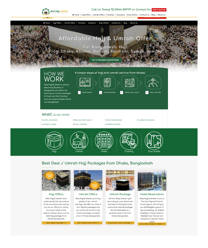 Holy Hajj & Umrah Website After