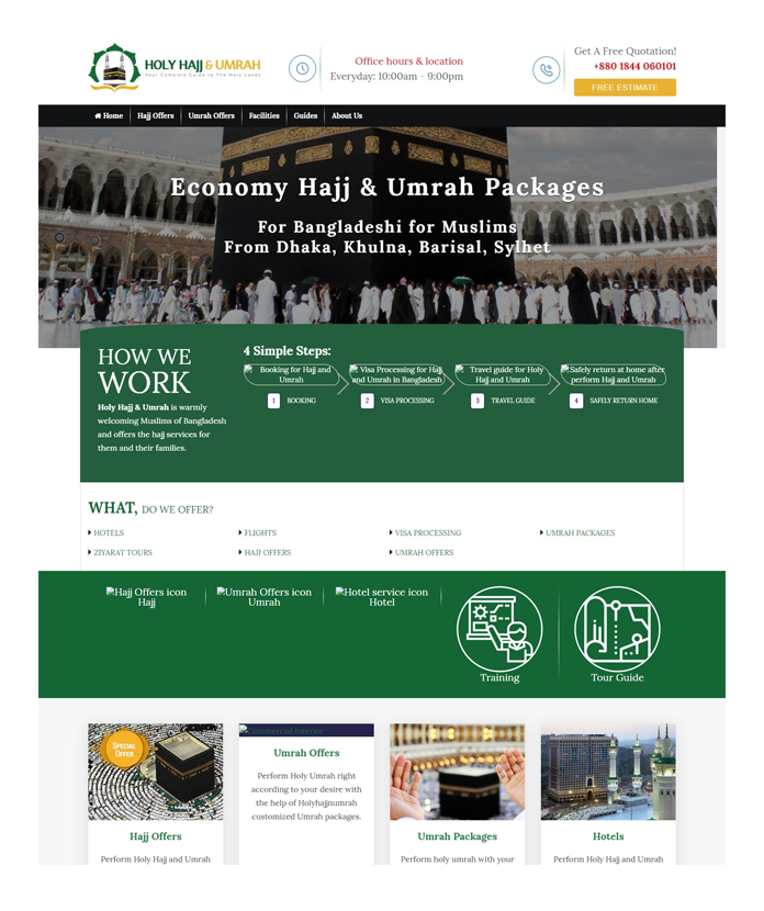 Holy Hajj & Umrah Website Before