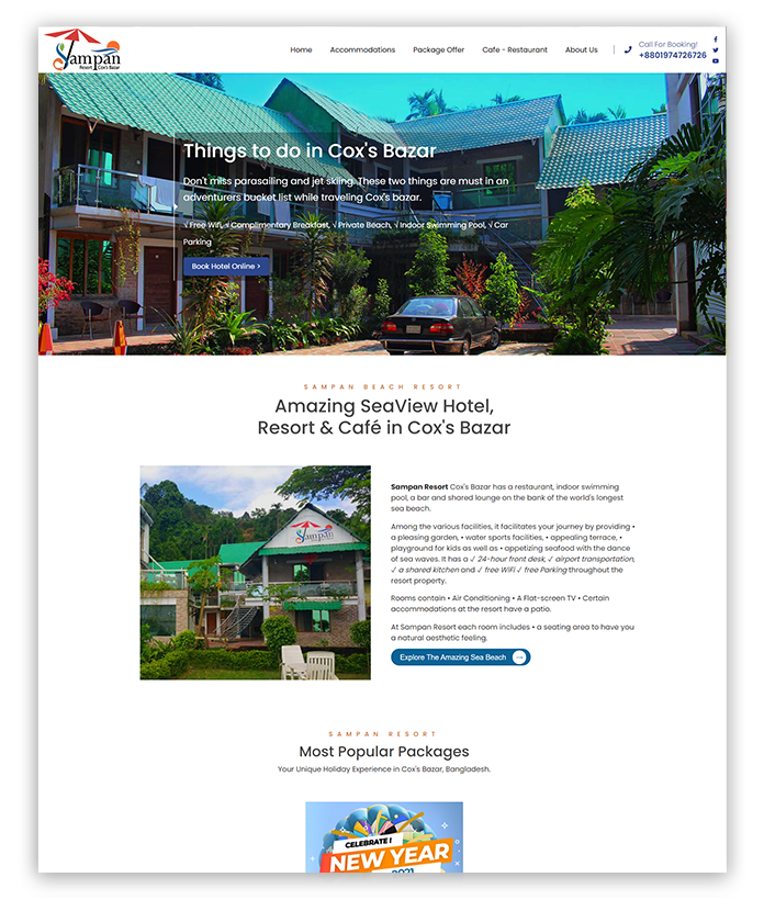 Sampan Resort Website After