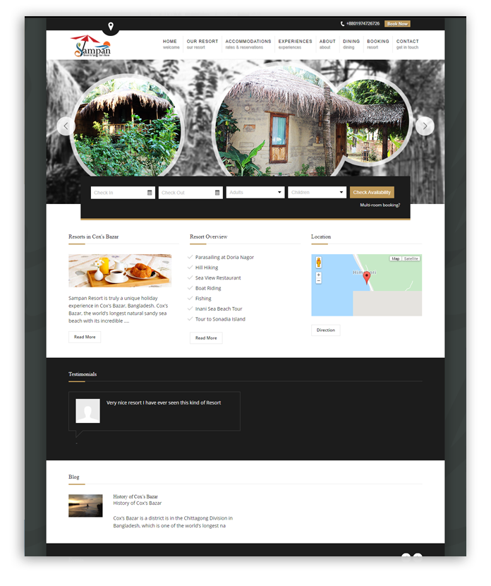 Sampan Resort Website Before